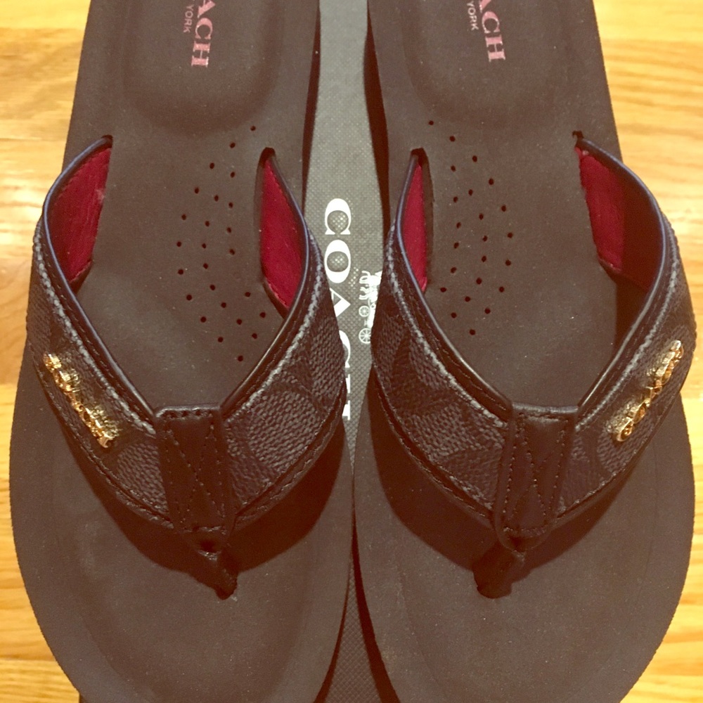 Coach Black Flip Flops